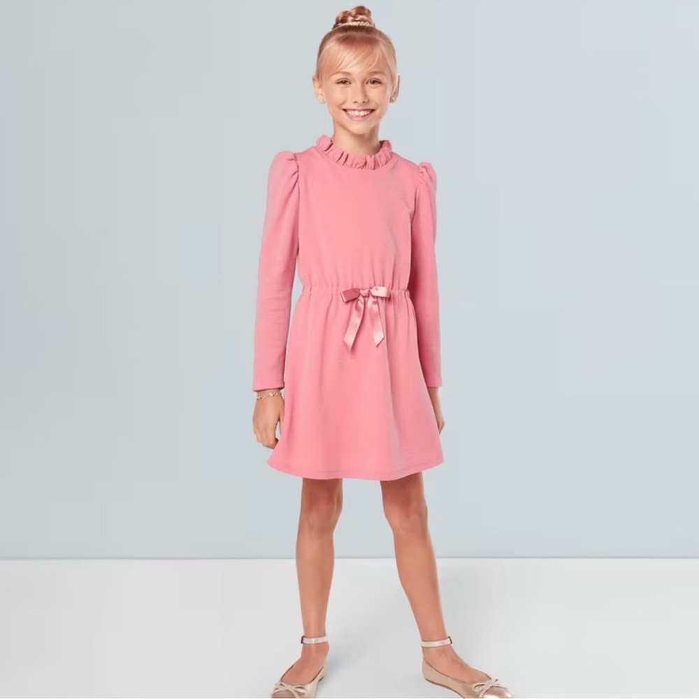 American Girl x Something Navy Rosy Radiance Puff-Sleeve Dress Girls Size 7/8